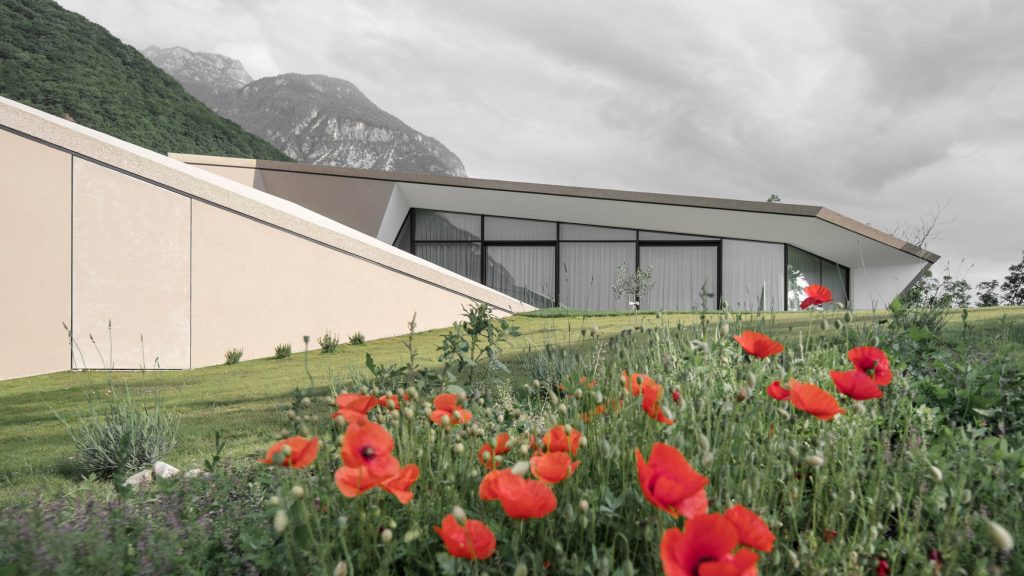 Peter Pichler completes angular concrete-and-glass villa in Italian vineyard
